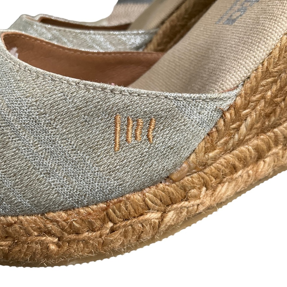 Viscata Women’s Satuna Canvas Wedges Silver Cream Jute Espadrille Closed… - Picture 8 of 16
